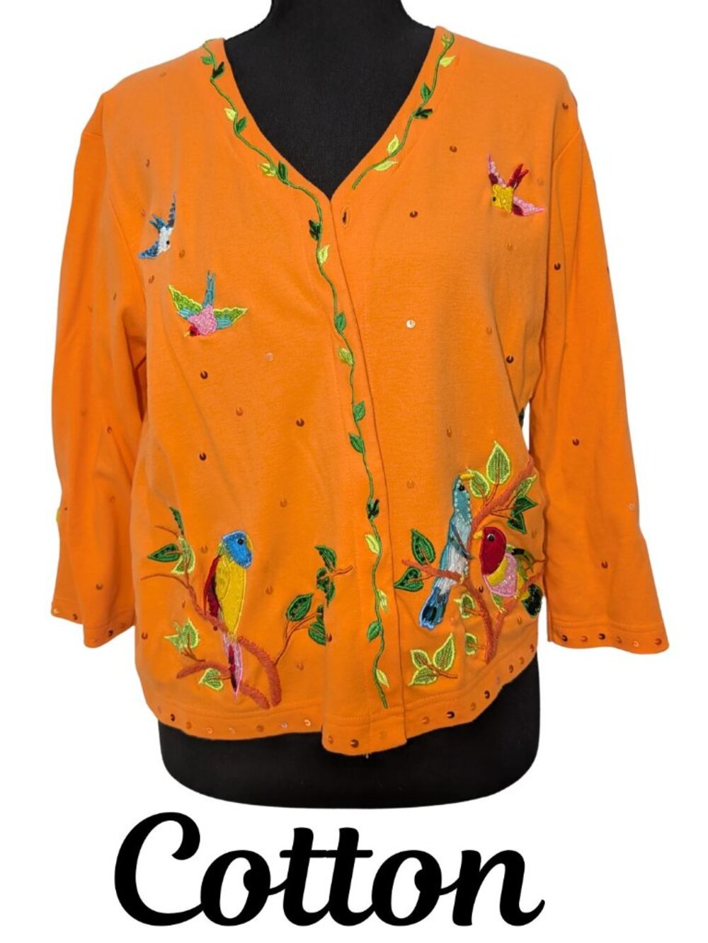 Jack B. Quick Beaded Embroidered Sequin Bird Embellished Jacket